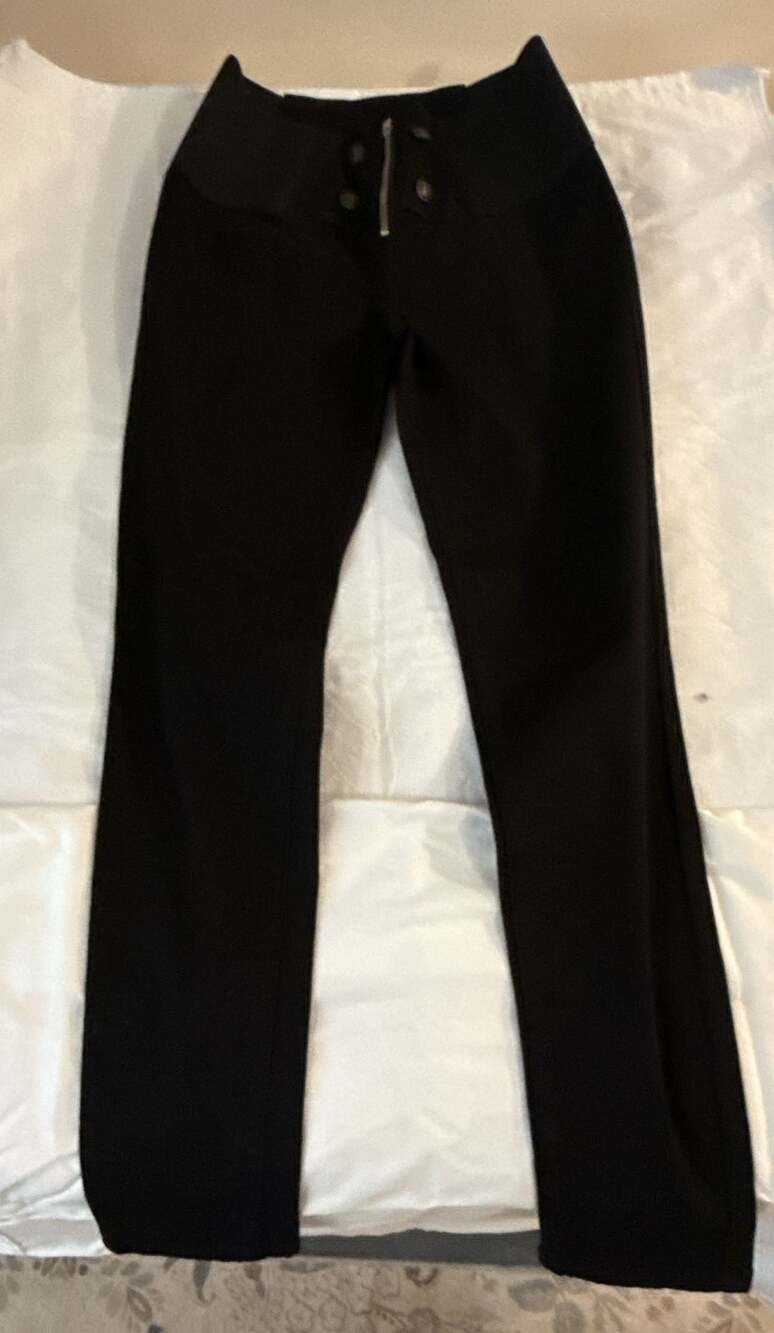 Sneak Peek Black High-Waist Wide Elastic Band Pants Style SP-P2920BK Size M